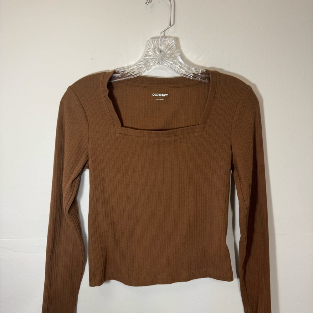 Old Navy Women's Tan Ribbed Blouse